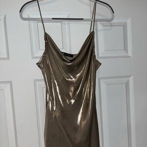 Zara Slinky Gold Dress